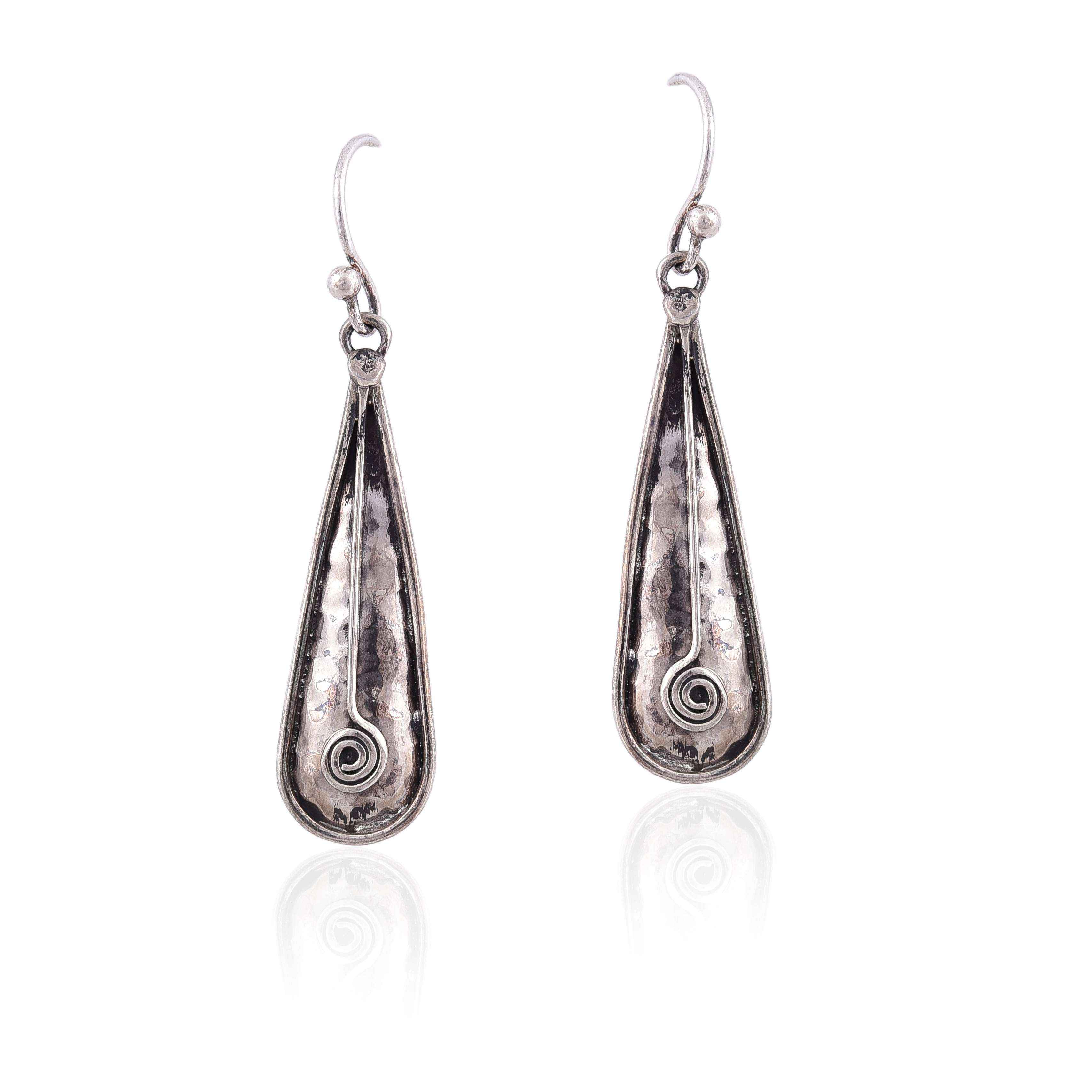 Sterling Silver hammered hook earring :SKU5727